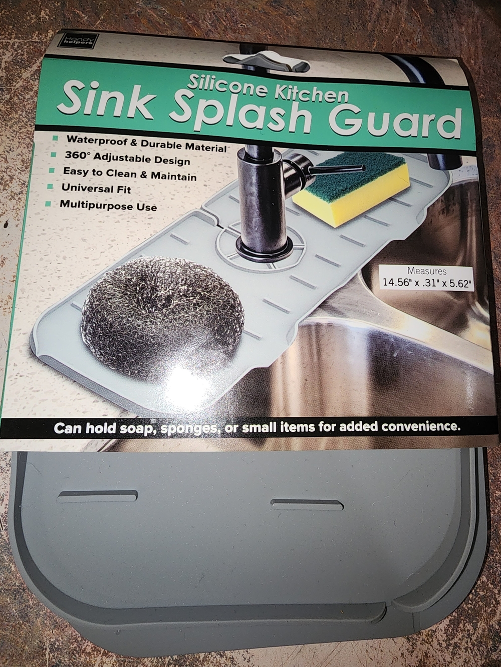 Source Unknown Silicone Kitchen Sink Splash Guard - Gray